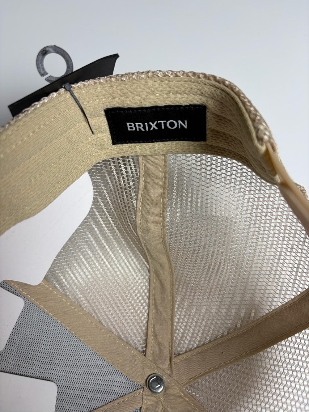 Brixton Men’s Netplus Trucker Hat Tan Mesh Logo Cap Patch NEW - Picture 12 of 16